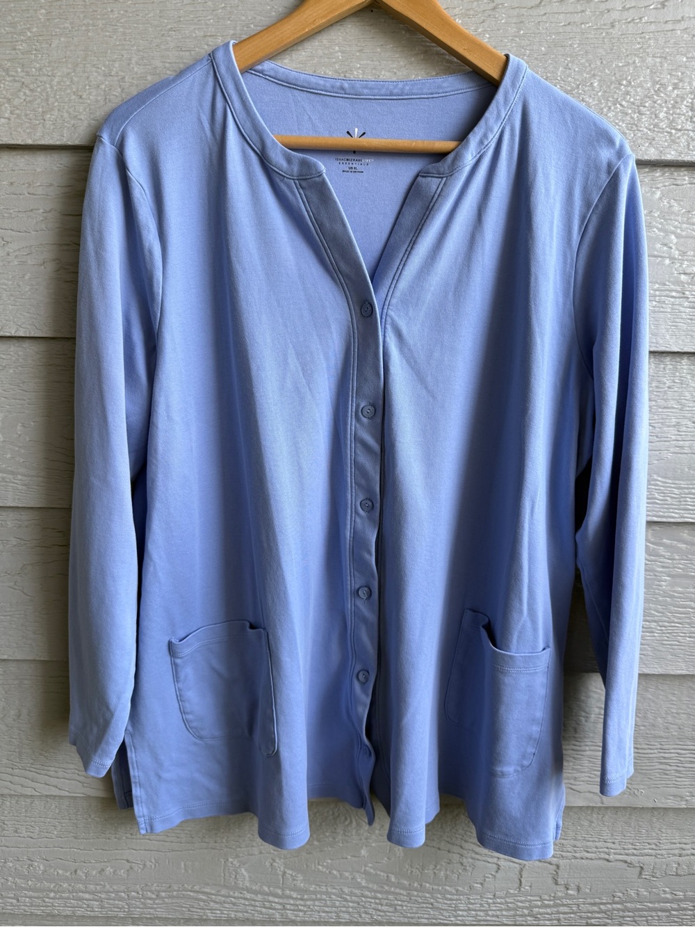 Isaac Mizrahi Live! Essentials Blue Button Front Knit Cardigan XL